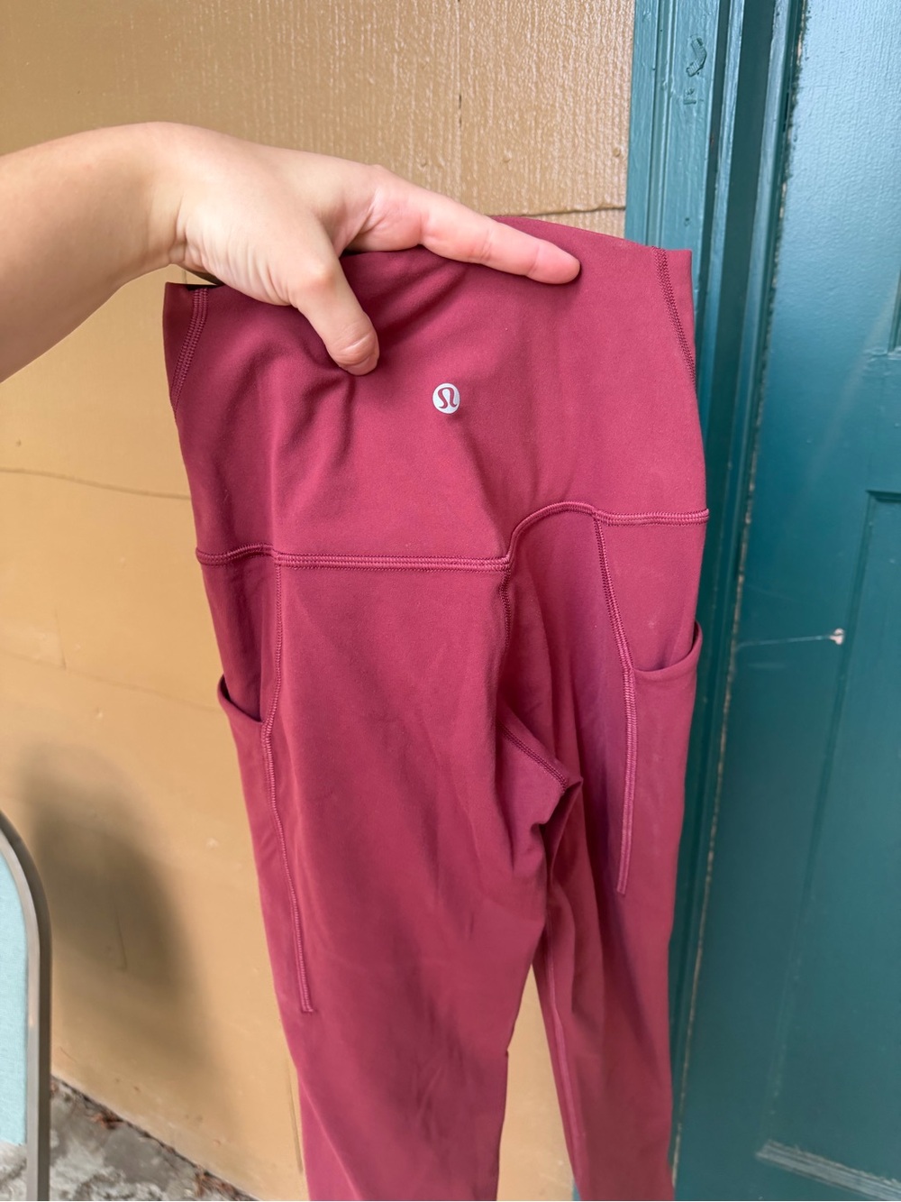 lululemon athletica Burgundy Active Leggings with Pockets